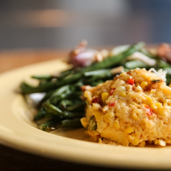 Air Fried Bacon and Corn Pudding